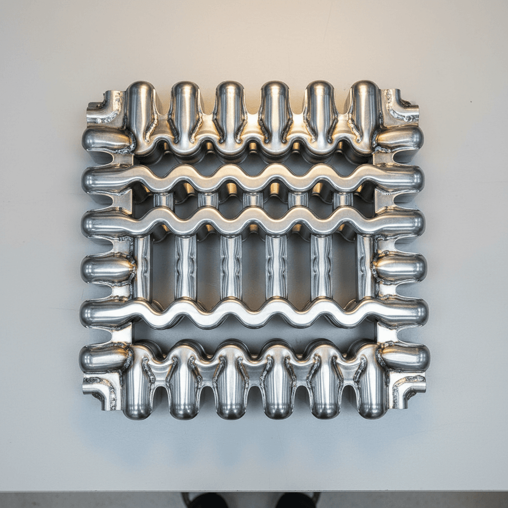 stainless steel heat exchanger detail overhead